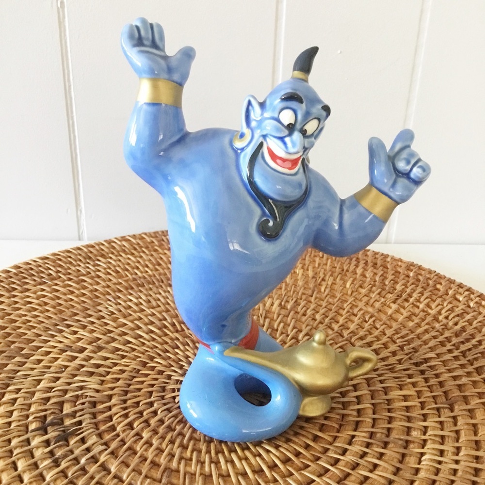 Vintage Disney Aladdin Genie Glass Decor Figure